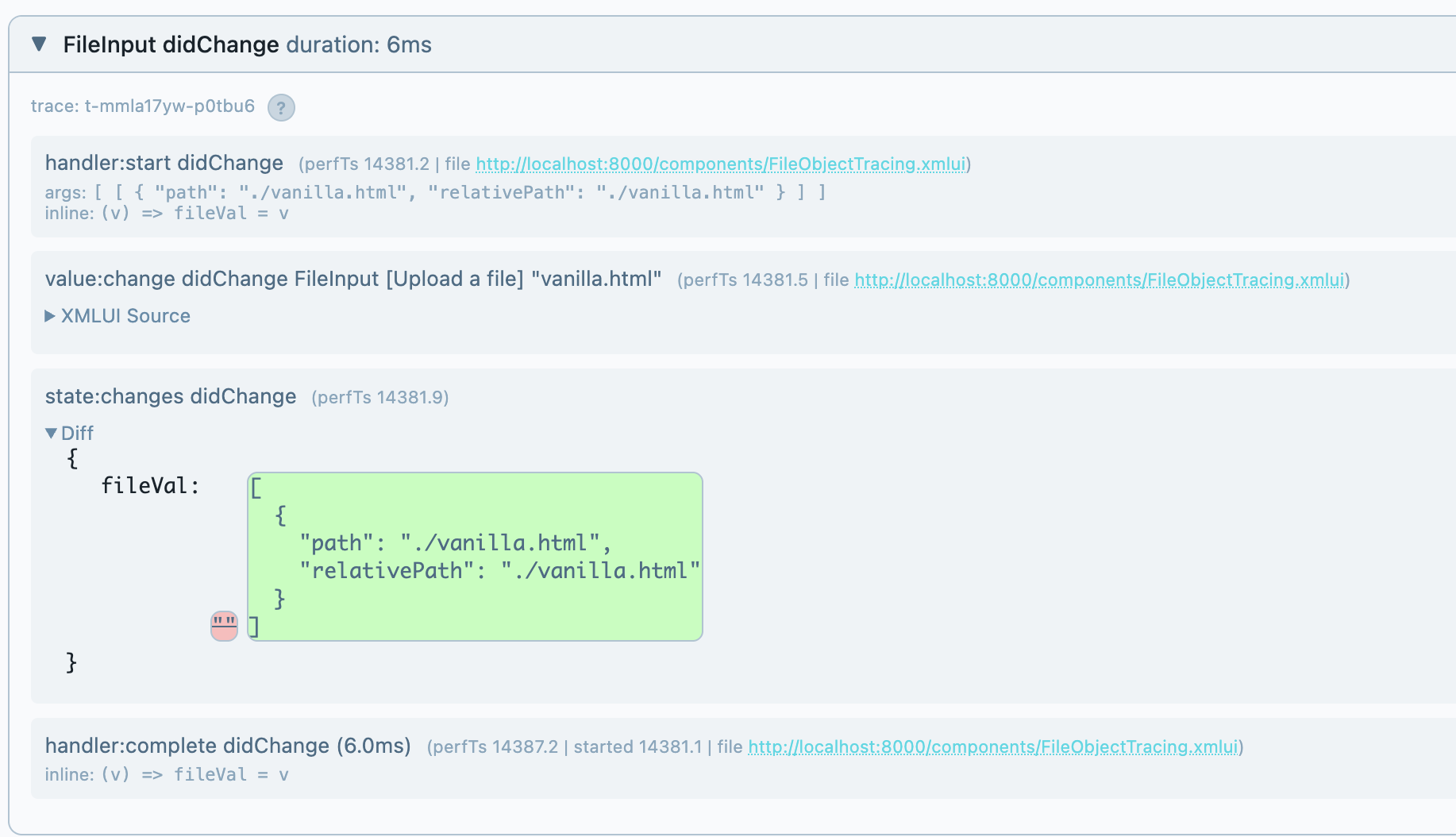 FileInput after wrapping -- semantic value:change with accessible name and filename